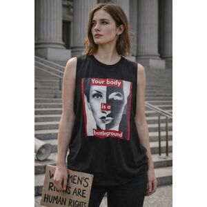 Barbara Kruger “Your Body Is a Battleground” Muscle Tank XXL The Broad